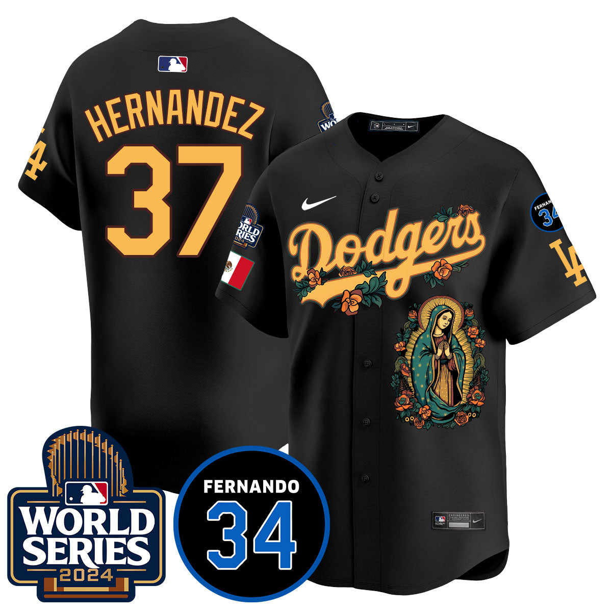 Dodgers Guadalupe - Fernando Valenzuela Memorial Jersey - All Stitched