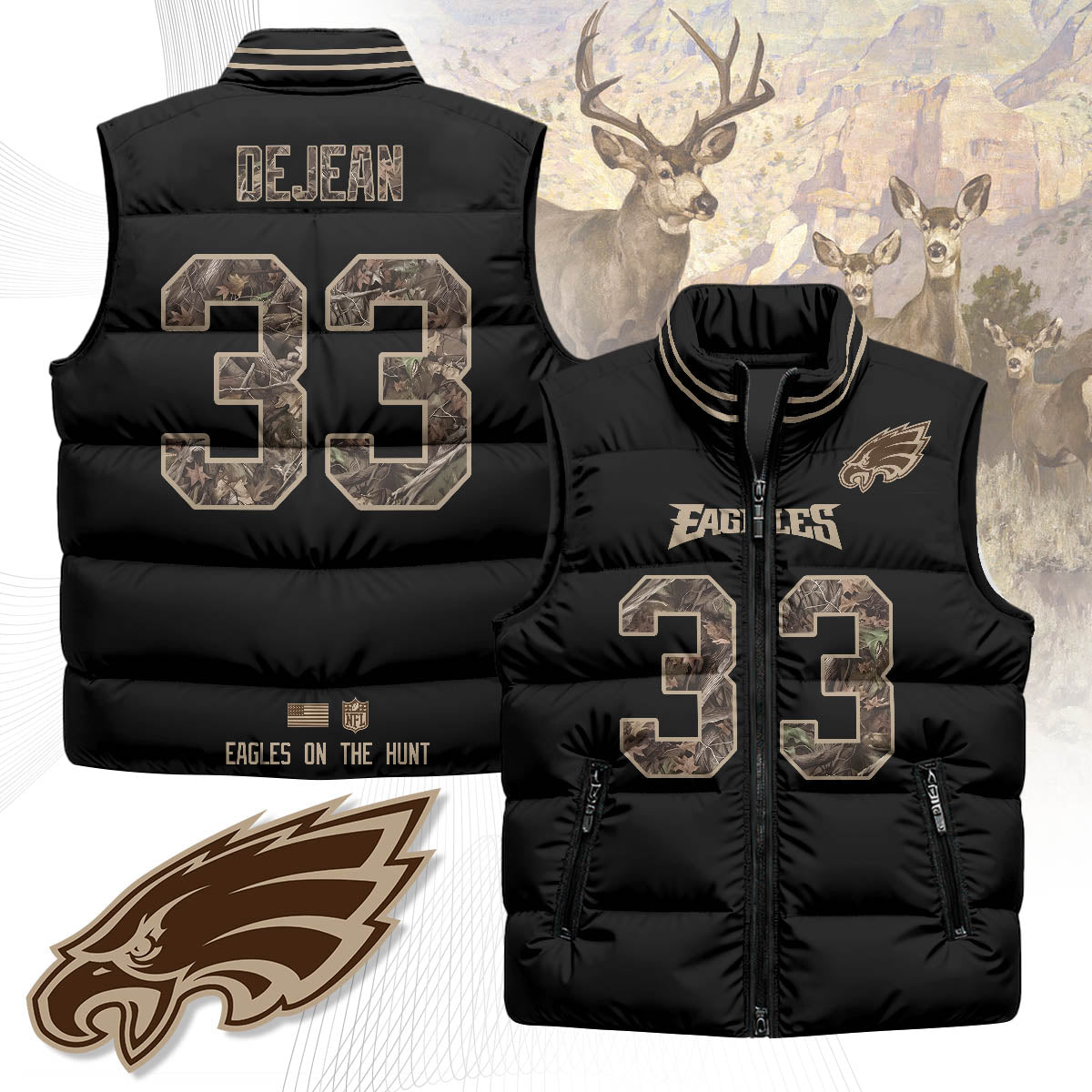 Philadelphia Eagles Hunting Unisex Puffer Vest