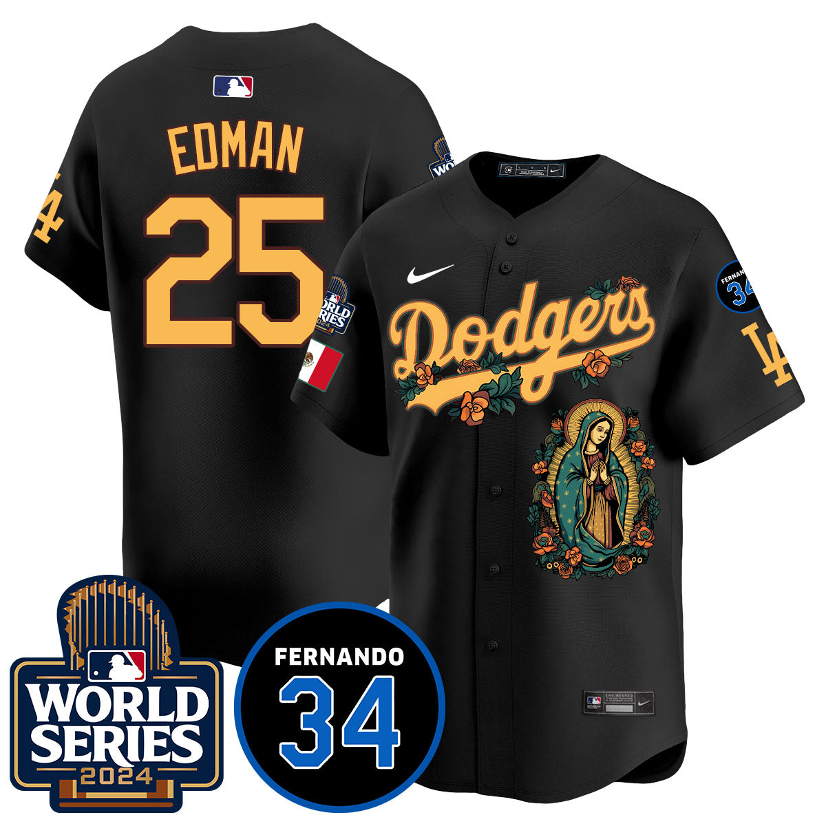 Dodgers Guadalupe - Fernando Valenzuela Memorial Jersey - All Stitched