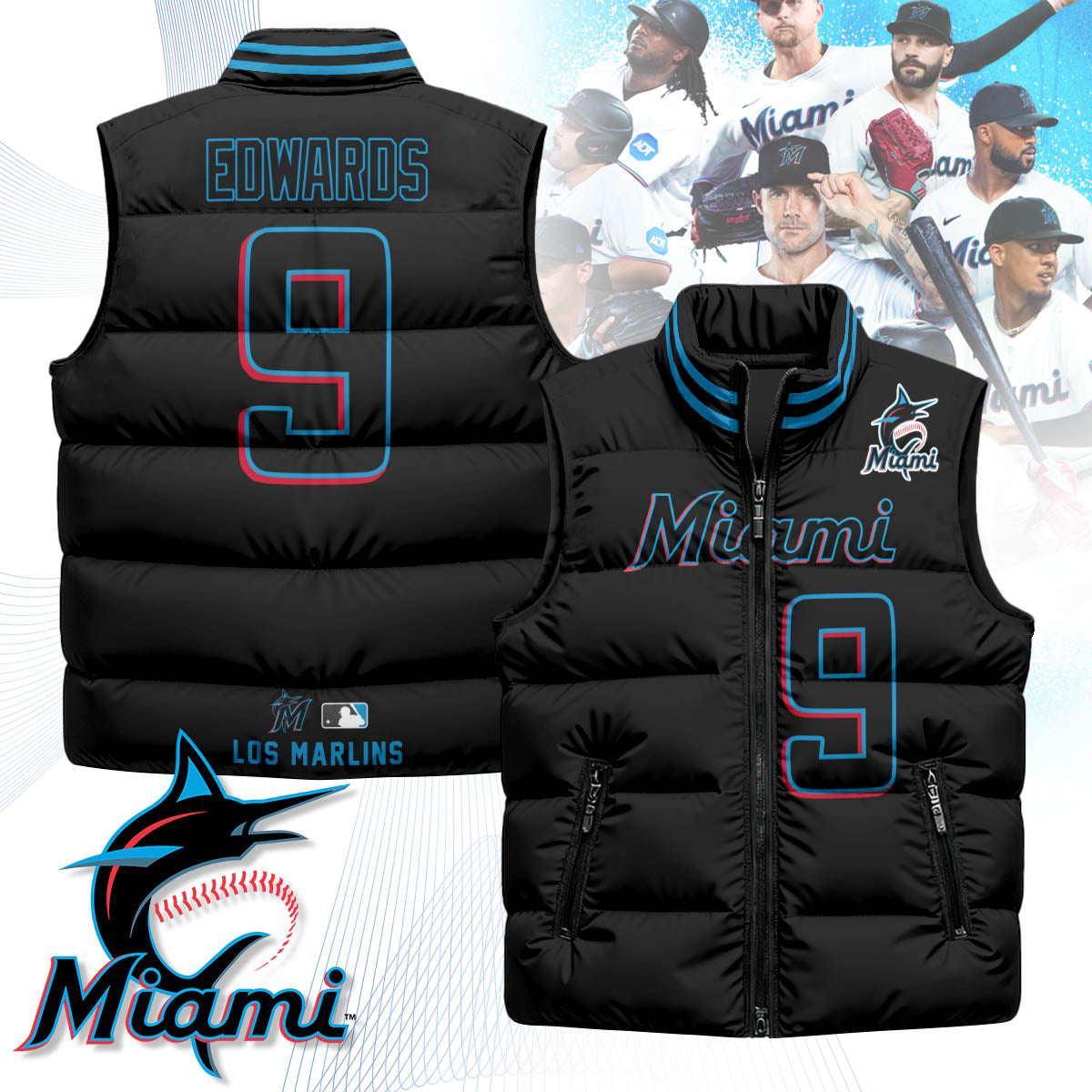 Miami Marlins Unisex Puffer Vest