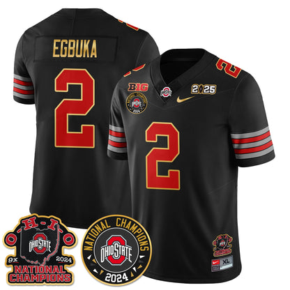 Ohio State Buckeyes 'Heritage Stripe' 2025 CFP Patch - National Champions Jersey N5 - All Stitched