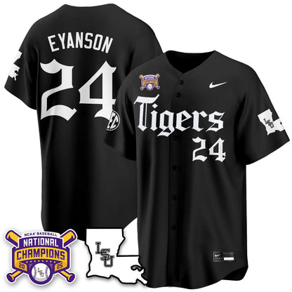 LSU Tigers 2025 World Series Champions 'Gothic Geaux Edition' Jersey - All Stitched