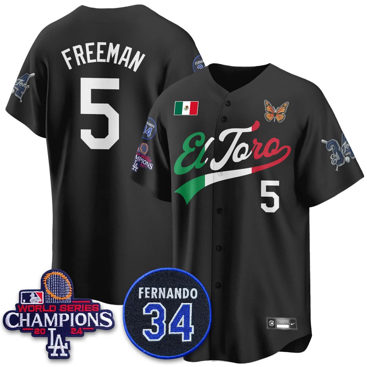Los Angeles Dodgers Mexican "El Toro" Jersey - All Stitched