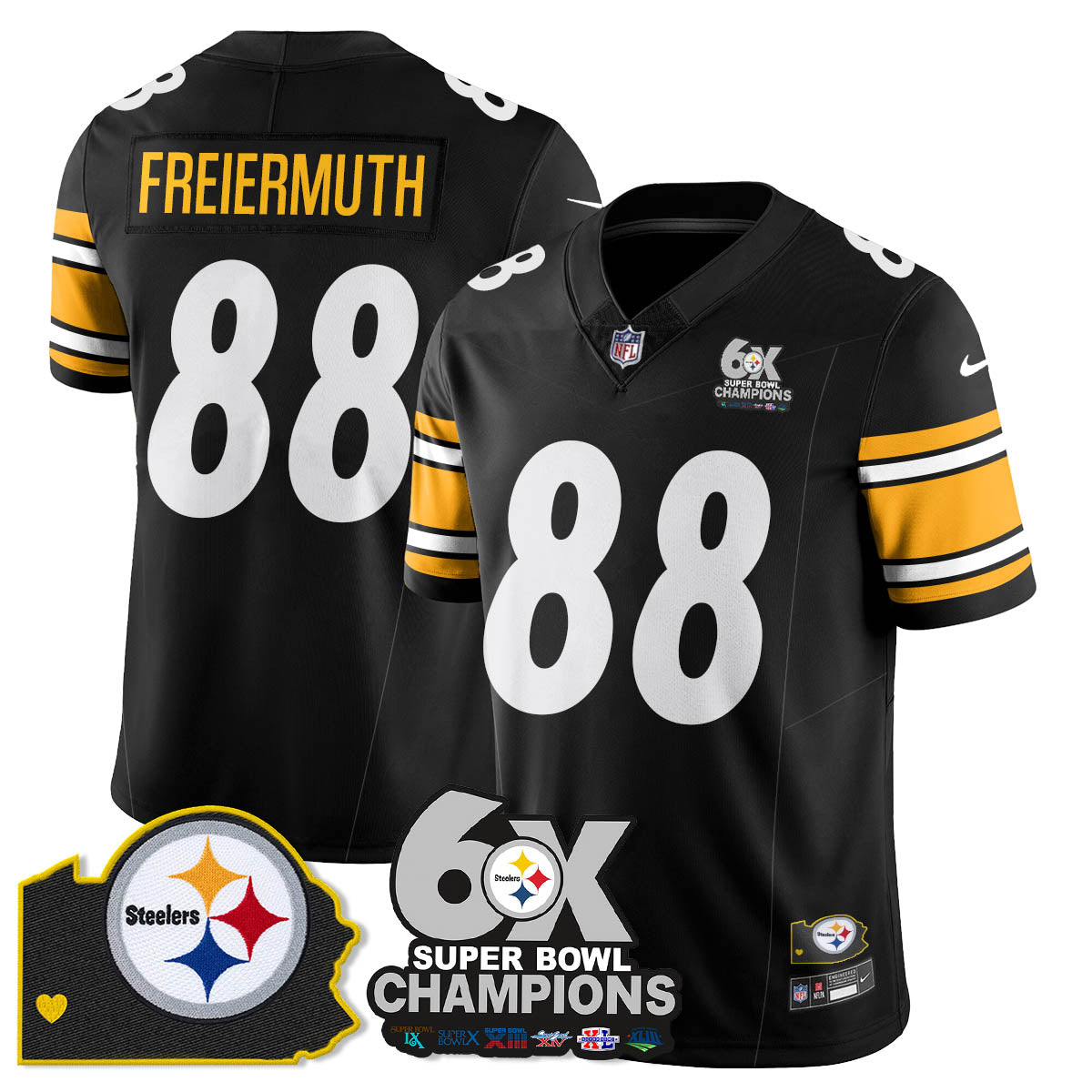 PIT 6-Time Champions Patch Vapor Limited Jersey - All Stitched