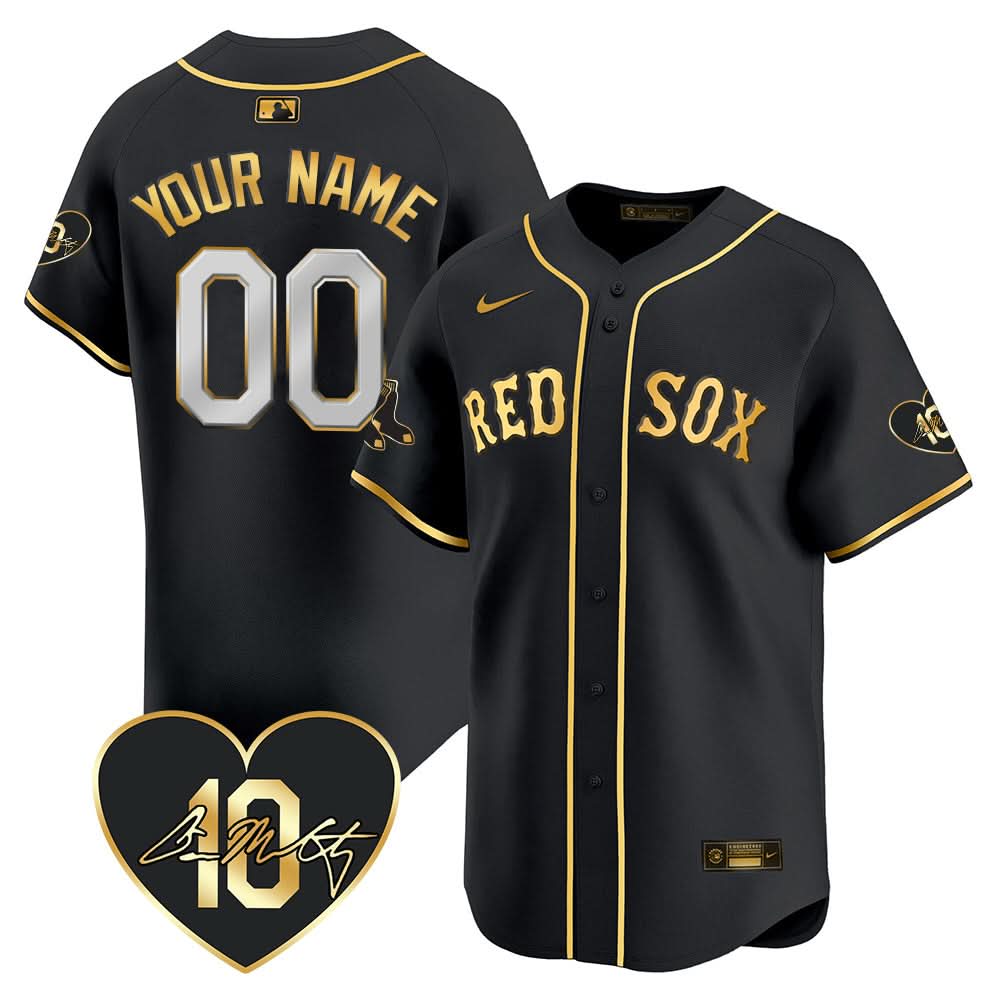 Red Sox Custom Jersey - Memorial Patch - All Stitched