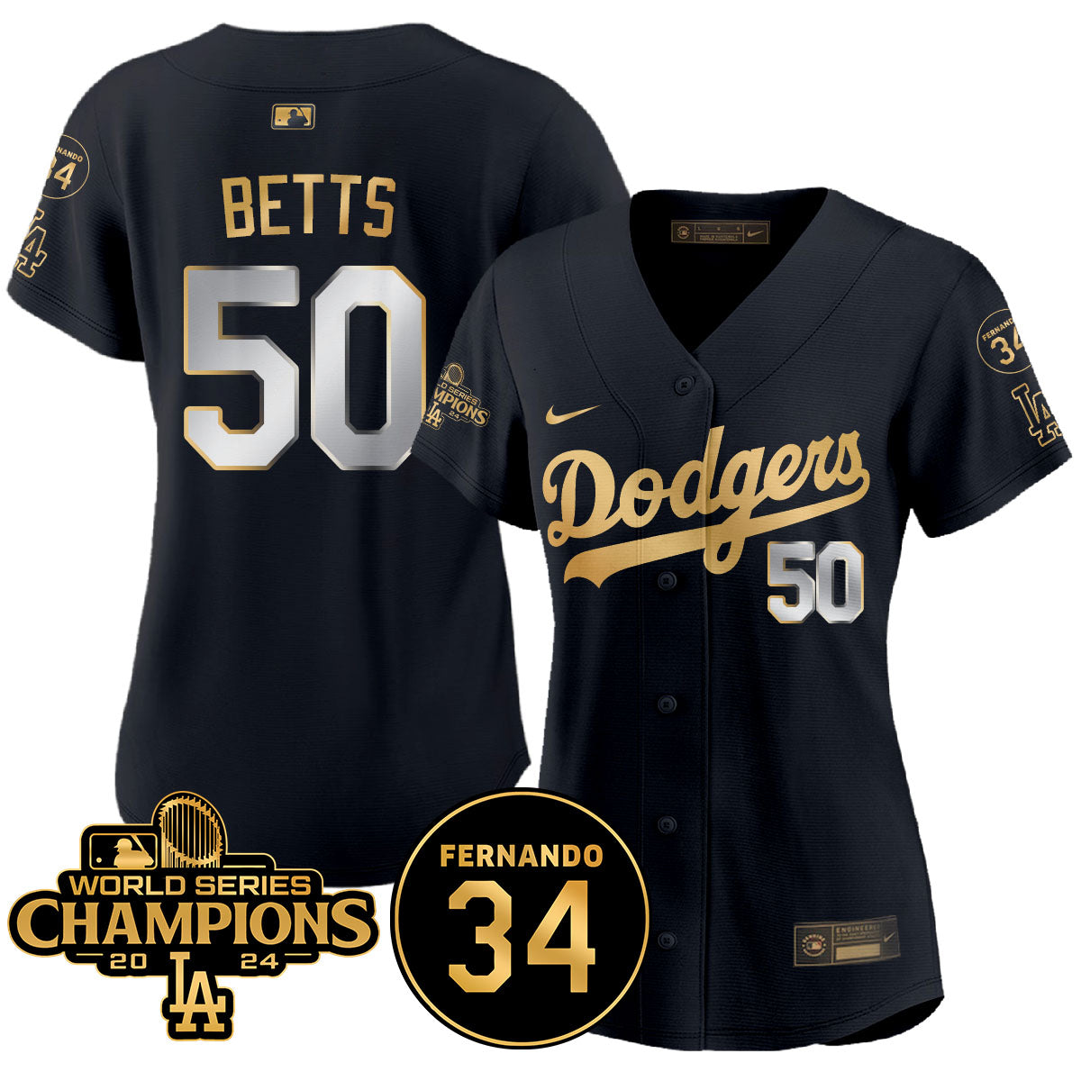 Women Dodgers - World Series Champions 2024 Jersey - All Stitched