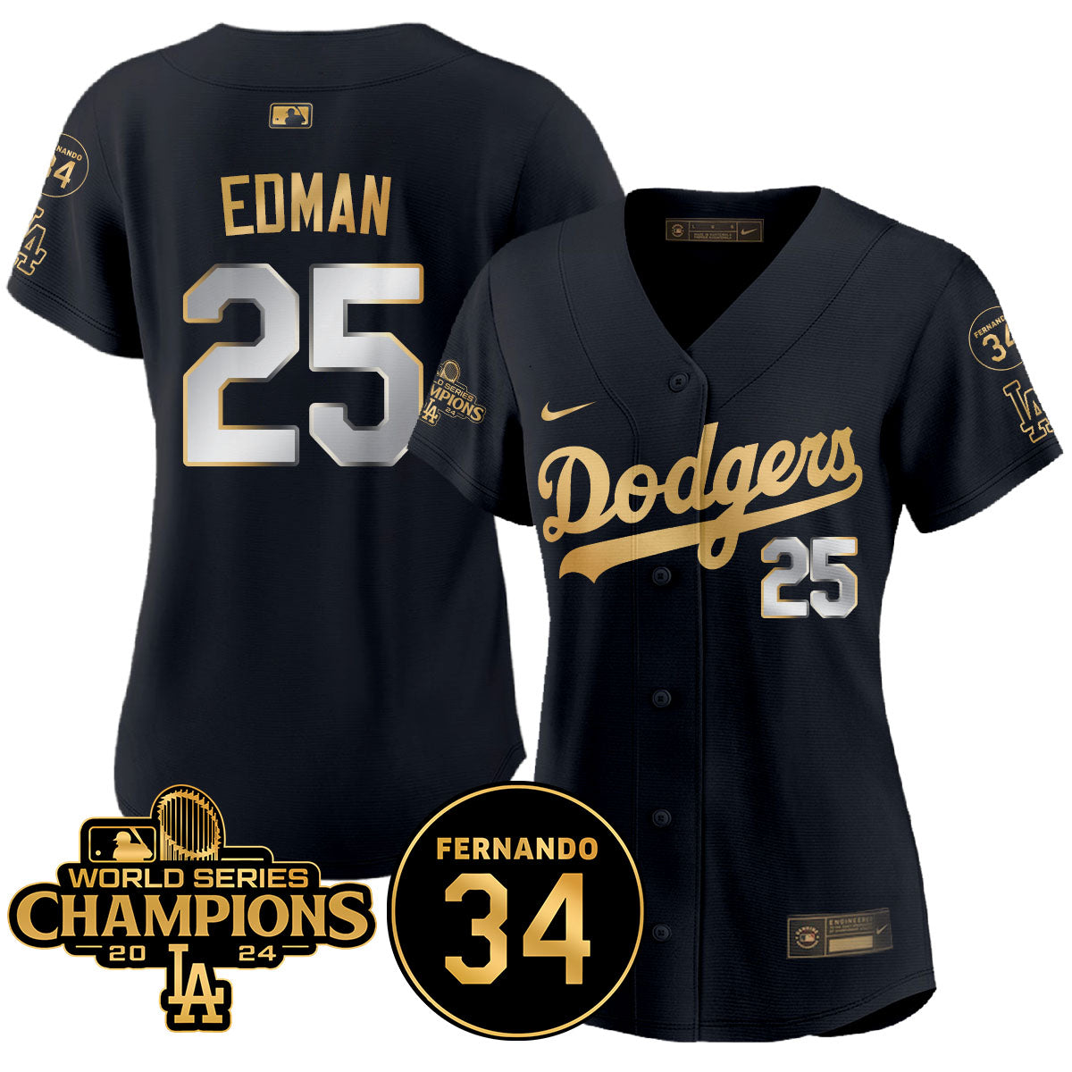 Women Dodgers - World Series Champions 2024 Jersey - All Stitched