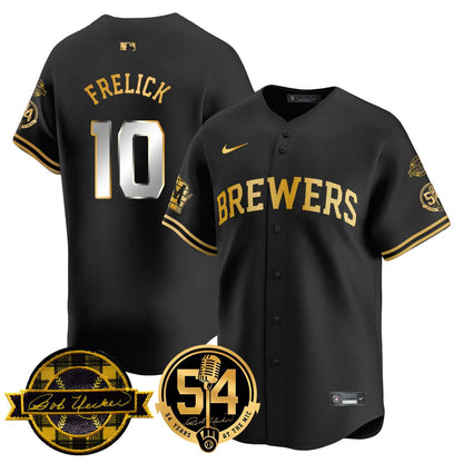 Milwaukee Brewers Jersey - Bob Uecker, 54 Seasons for Brewers Jersey - All Stitched
