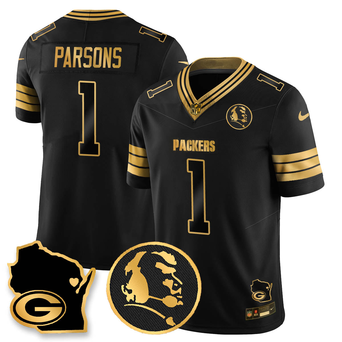 GB 4-Time Champions Vapor Limited Jersey - John Madden Patch - All Stitched