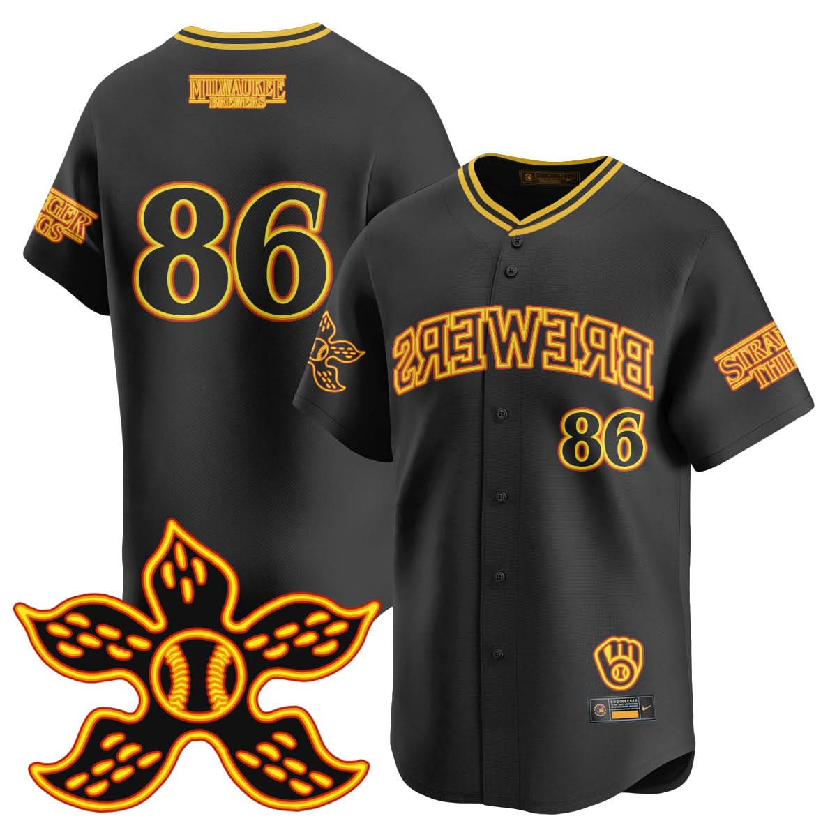 Milwaukee Brewers Stranger Things 2025 Limited Jersey - All Stitched