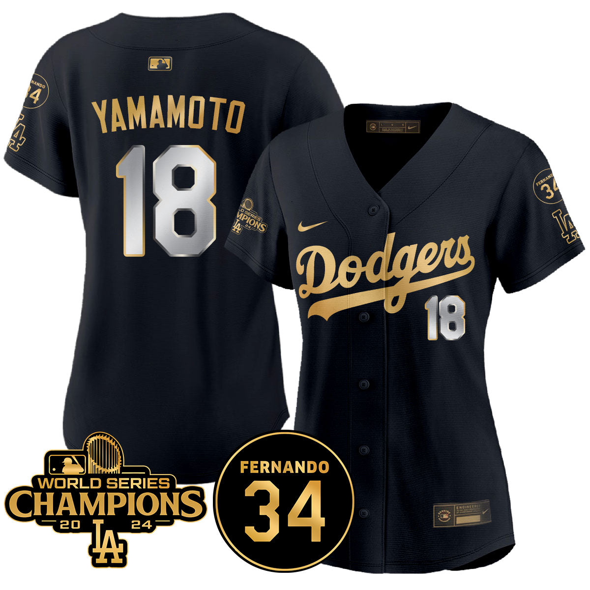 Women Dodgers - World Series Champions 2024 Jersey - All Stitched