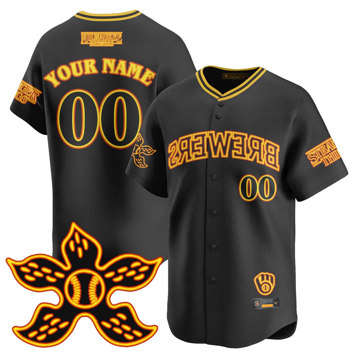 Milwaukee Brewers Stranger Things 2025 Limited Custom Jersey - All Stitched