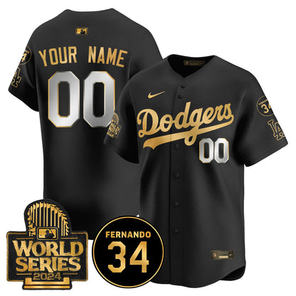 Dodgers Fernando Valenzuela Memorial Custom Jersey - All Stitched