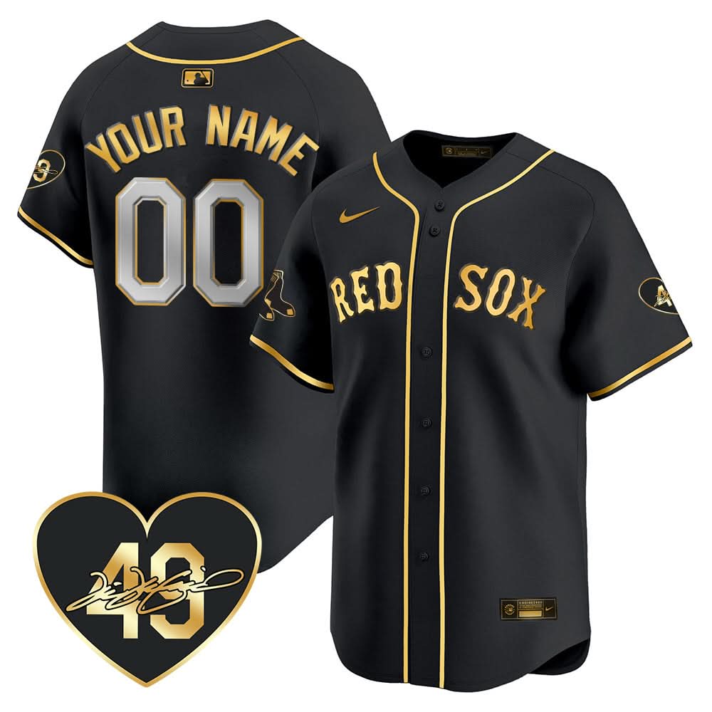 Red Sox Custom Jersey - Memorial Patch - All Stitched