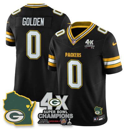 GB 4-Time Champions Patch Vapor Limited Jersey - All Stitched