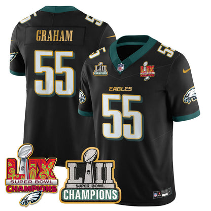 Philadelphia Eagles LII-LIX Super Bowl Champions Vapor Limited Gold Jersey - All Stitched