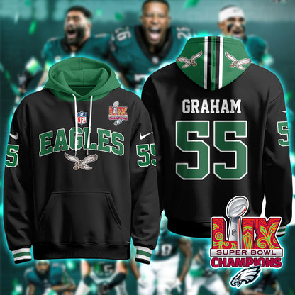 Philadelphia Eagles Super Bowl LIX Champions Hoodie - All Stitched