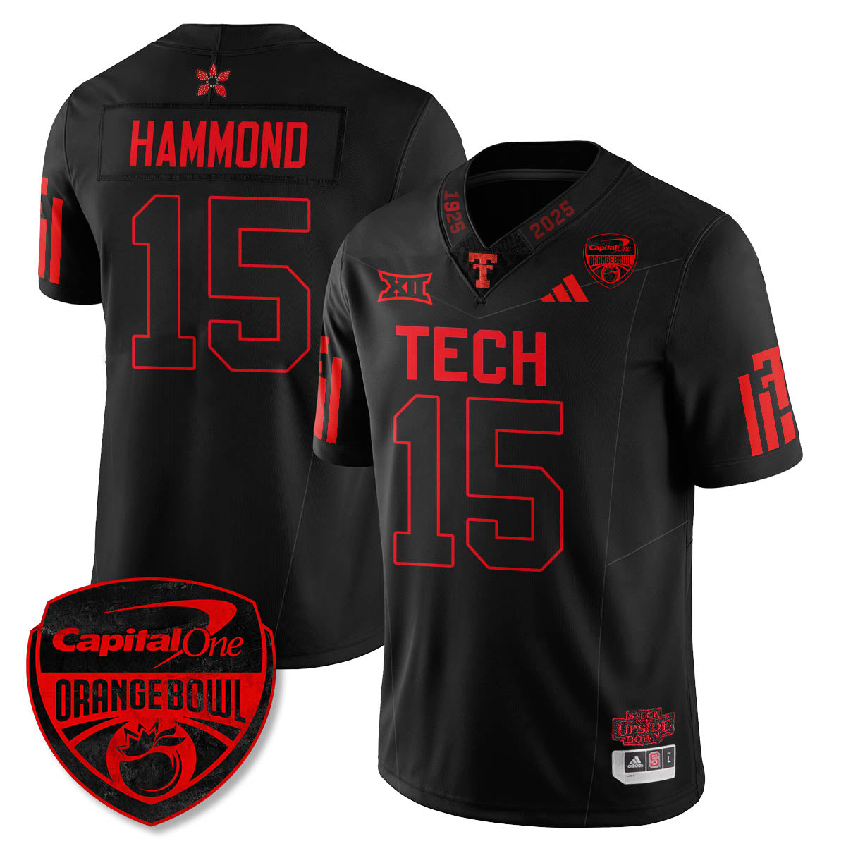 TTU Stranger Things Vapor Limited Football Jersey - Orange Bowl - All Stitched