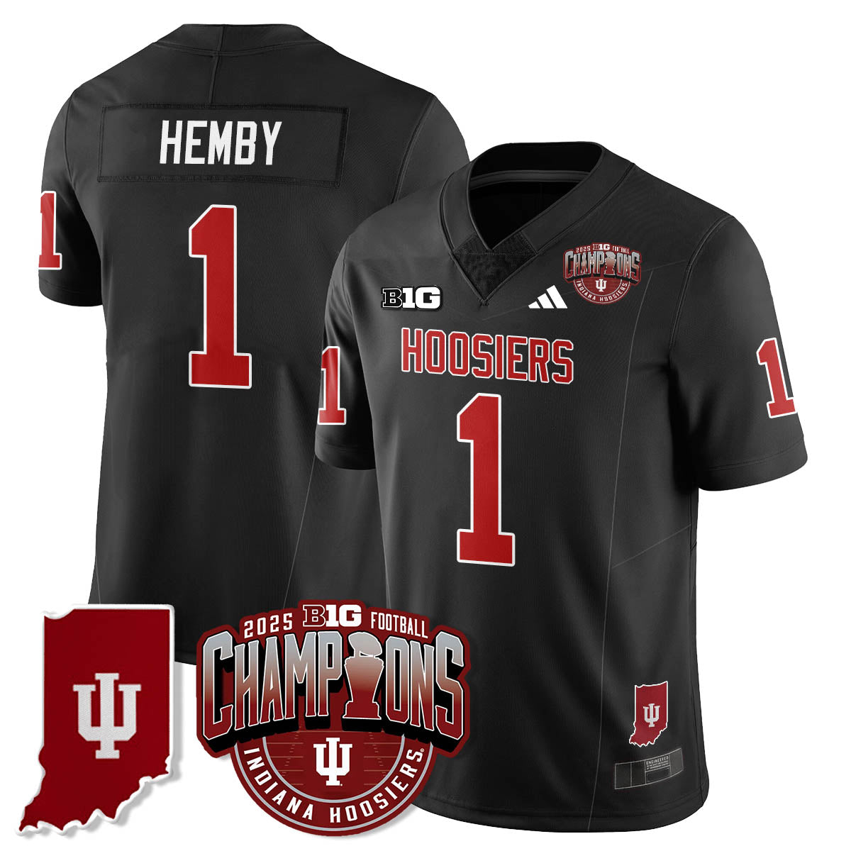 Indiana Hoosiers Vapor Limited Football Jersey - Big 10 Champions - All Stitched