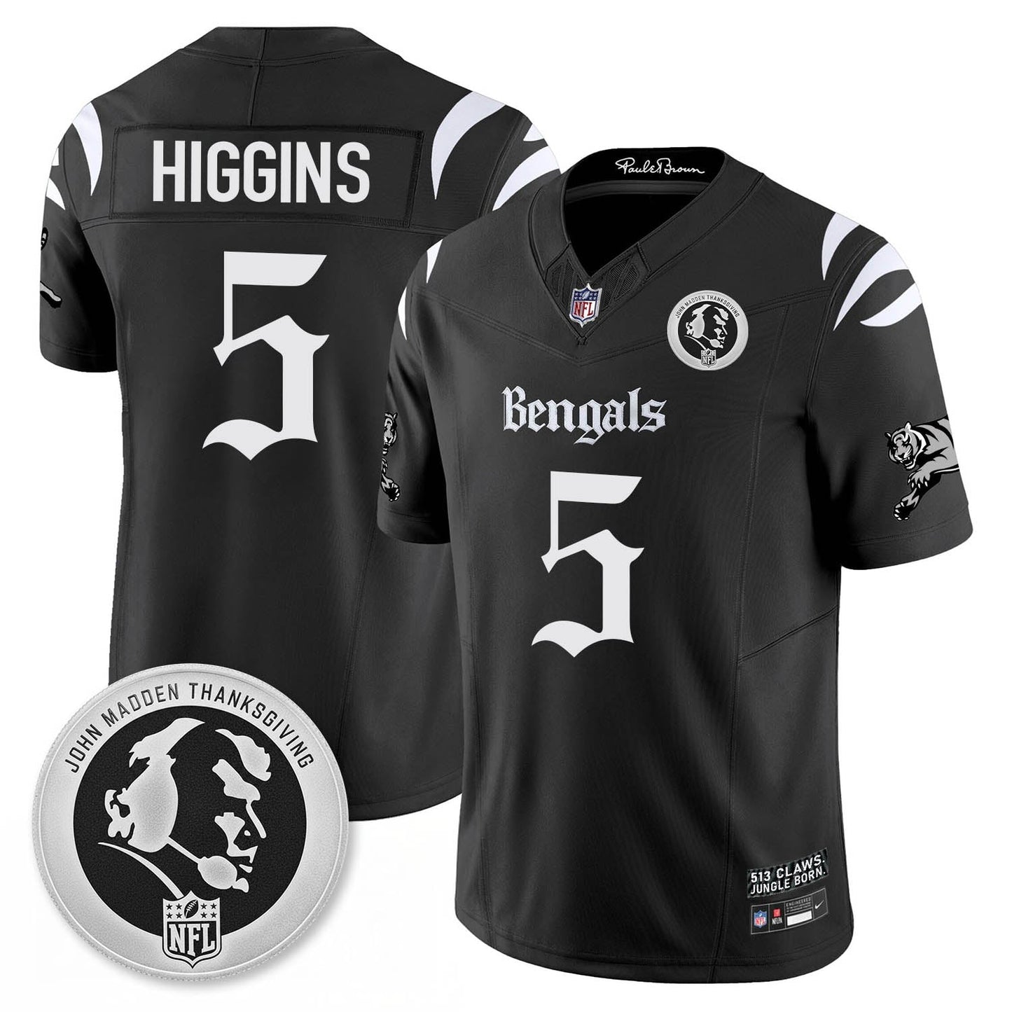 CIN Gothic Vapor Limited Jersey - John Madden Patch - All Stitched