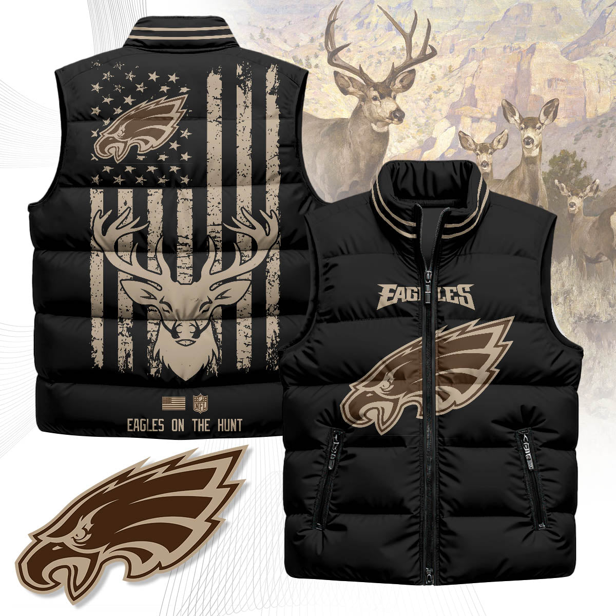 Philadelphia Eagles Hunting Unisex Puffer Vest