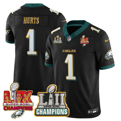 Philadelphia Eagles LII-LIX Super Bowl Champions Vapor Limited Gold Jersey - All Stitched