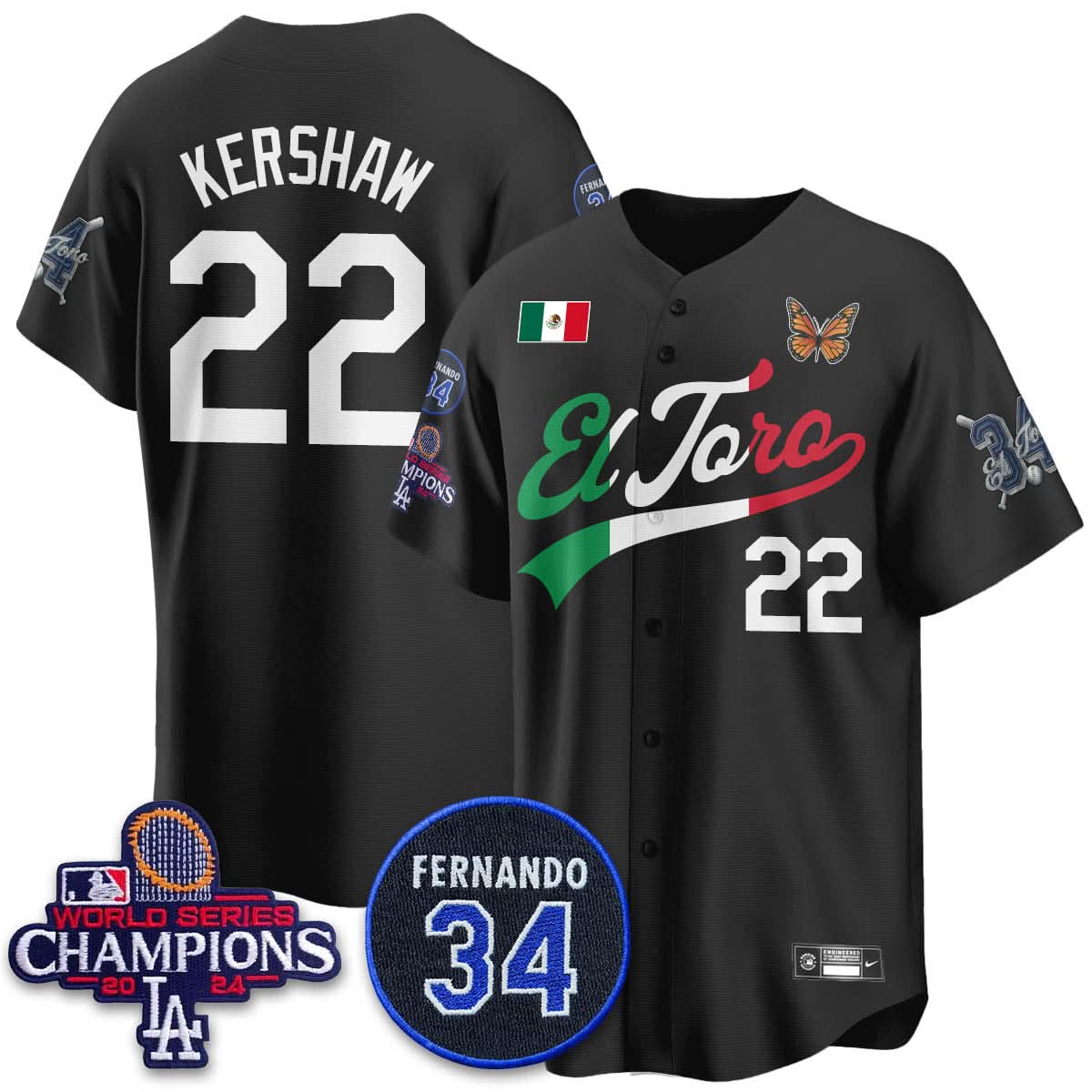 Los Angeles Dodgers Mexican "El Toro" Jersey - All Stitched