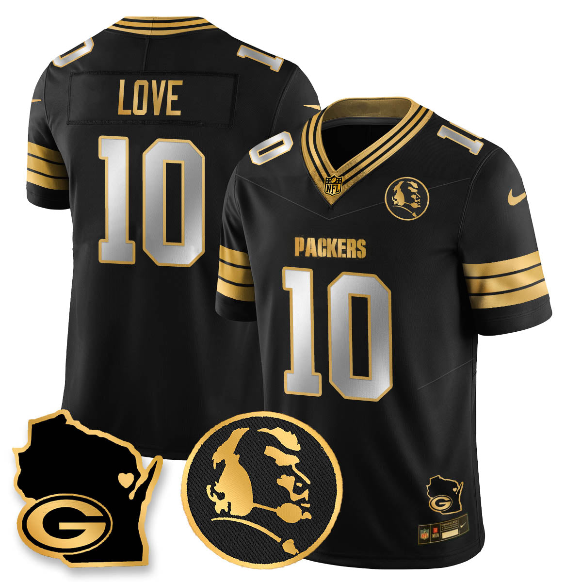 GB 4-Time Champions Vapor Limited Jersey - John Madden Patch - All Stitched