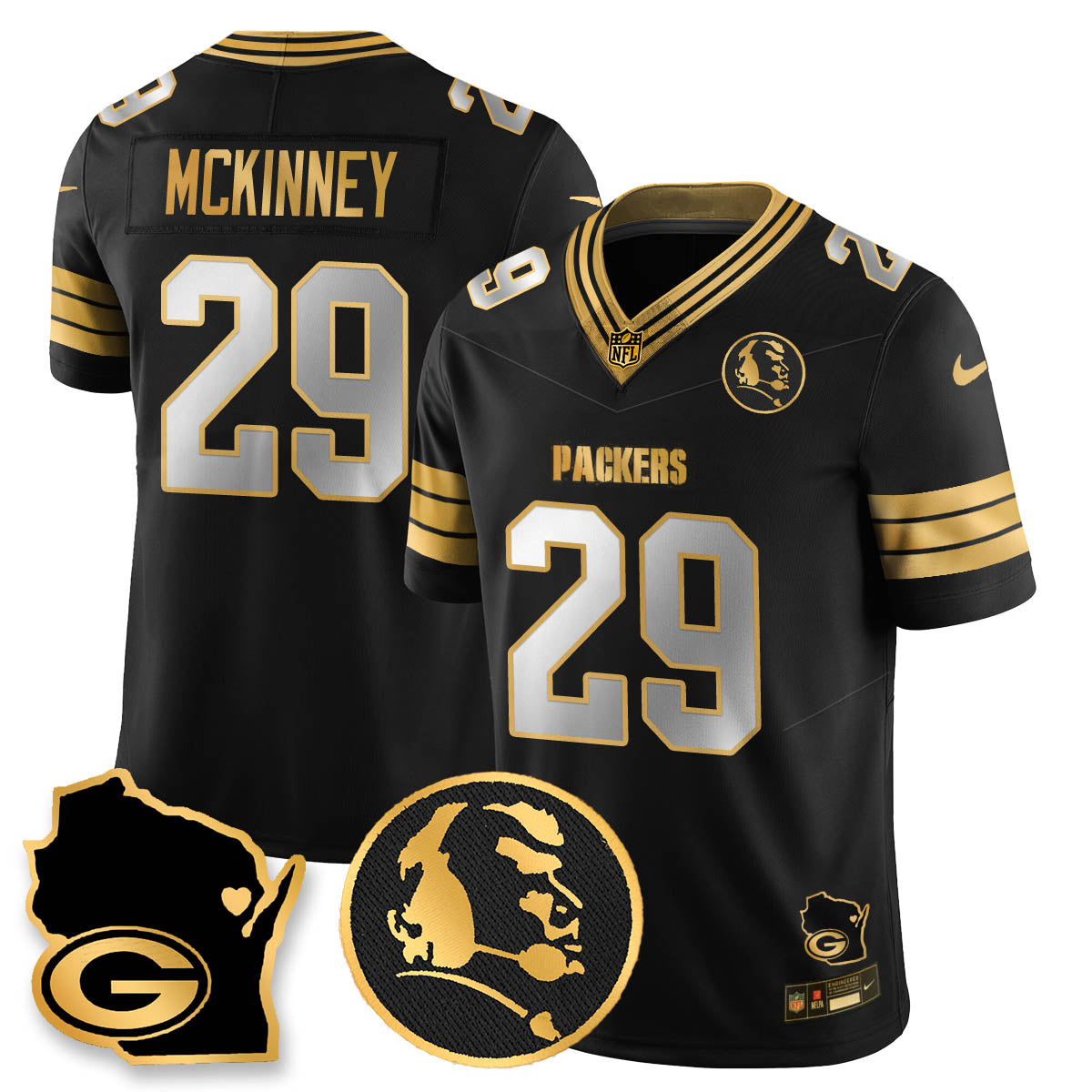 GB 4-Time Champions Vapor Limited Jersey - John Madden Patch - All Stitched