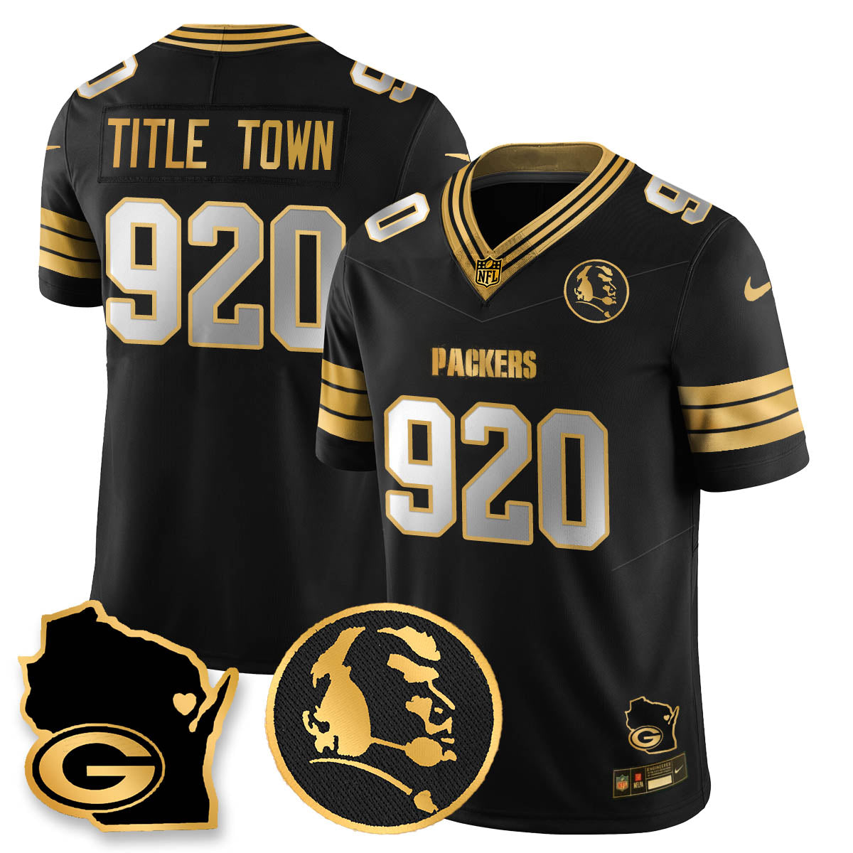 GB 4-Time Champions Vapor Limited Jersey - John Madden Patch - All Stitched