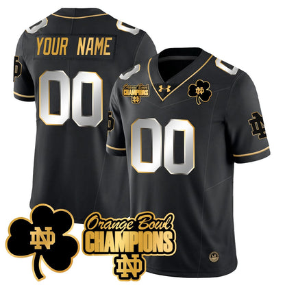 Custom Notre Dame Fighting Irish 2025 Orange Bowl Champions Jersey - All Stitched