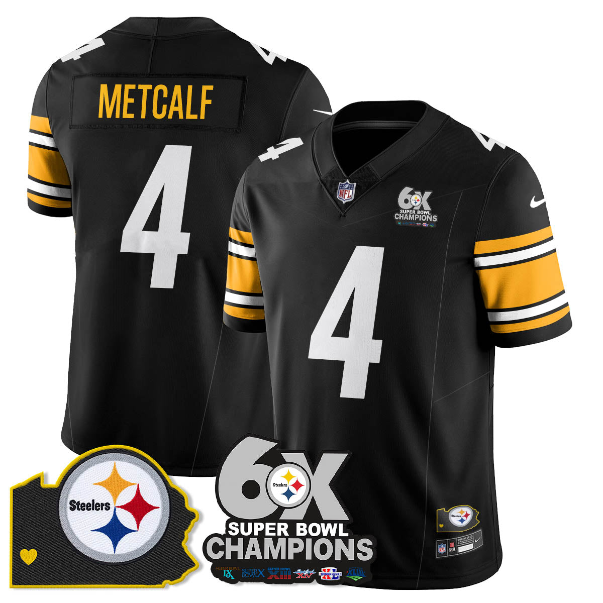 PIT 6-Time Champions Patch Vapor Limited Jersey - All Stitched