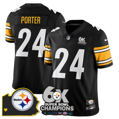 PIT 6-Time Champions Patch Vapor Limited Jersey - All Stitched