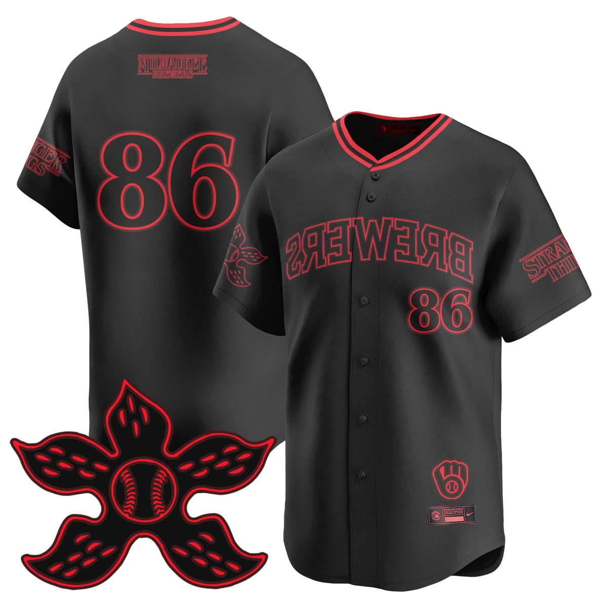 Milwaukee Brewers Stranger Things 2025 Limited Jersey - All Stitched