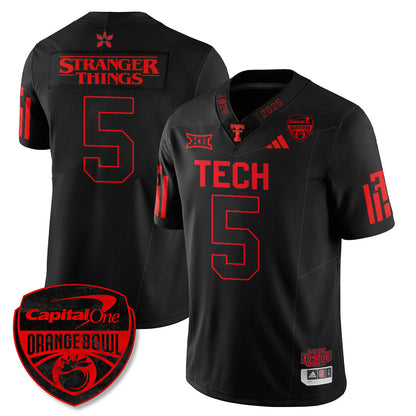 TTU Stranger Things Vapor Limited Football Jersey - Orange Bowl - All Stitched
