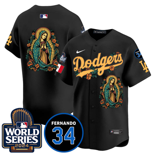 Dodgers Guadalupe - Fernando Valenzuela Memorial Jersey - All Stitched