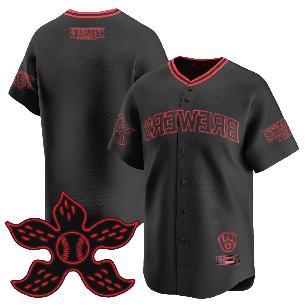 Milwaukee Brewers Stranger Things 2025 Limited Jersey - All Stitched