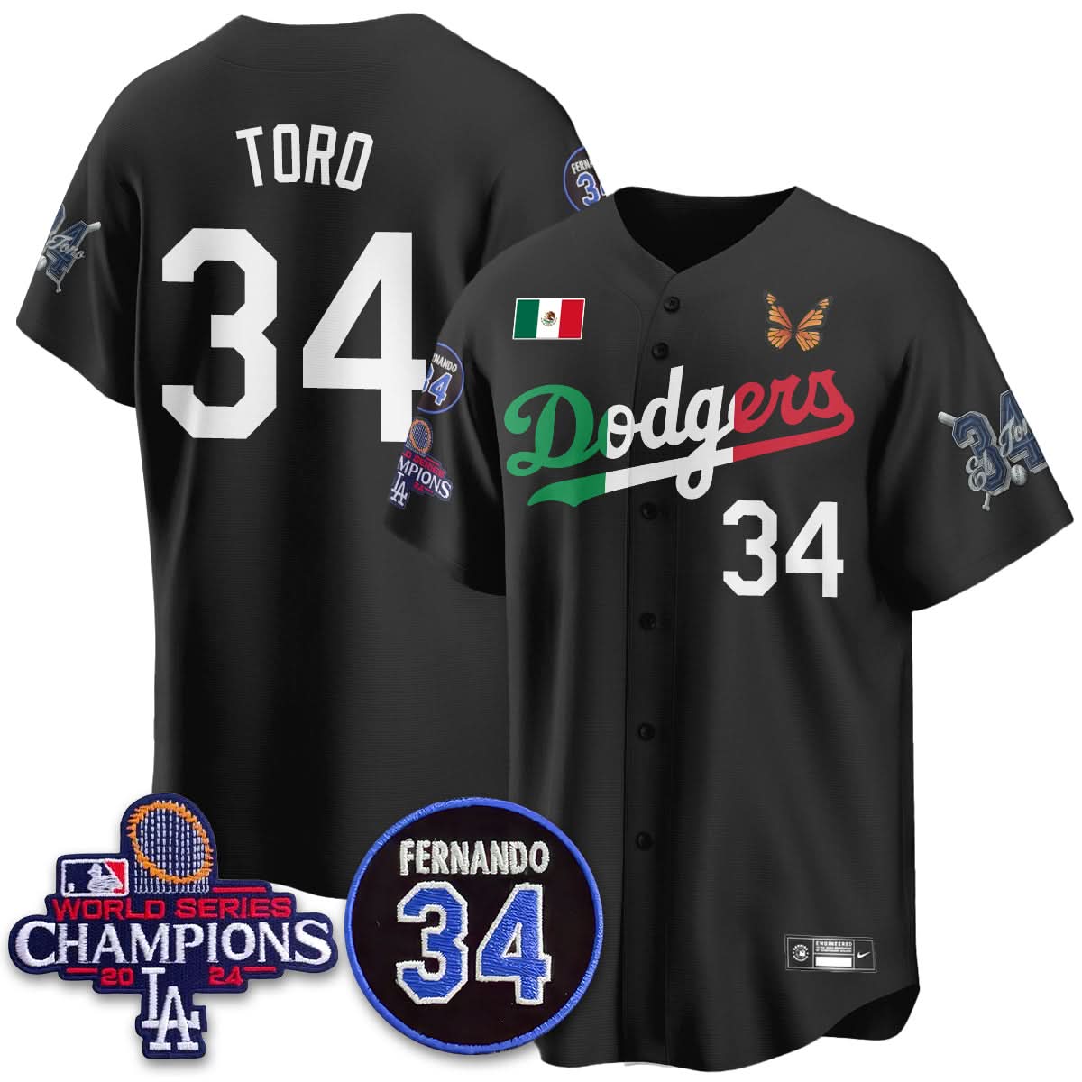 Los Angeles Dodgers Mexican "For 34" Jersey - All Stitched