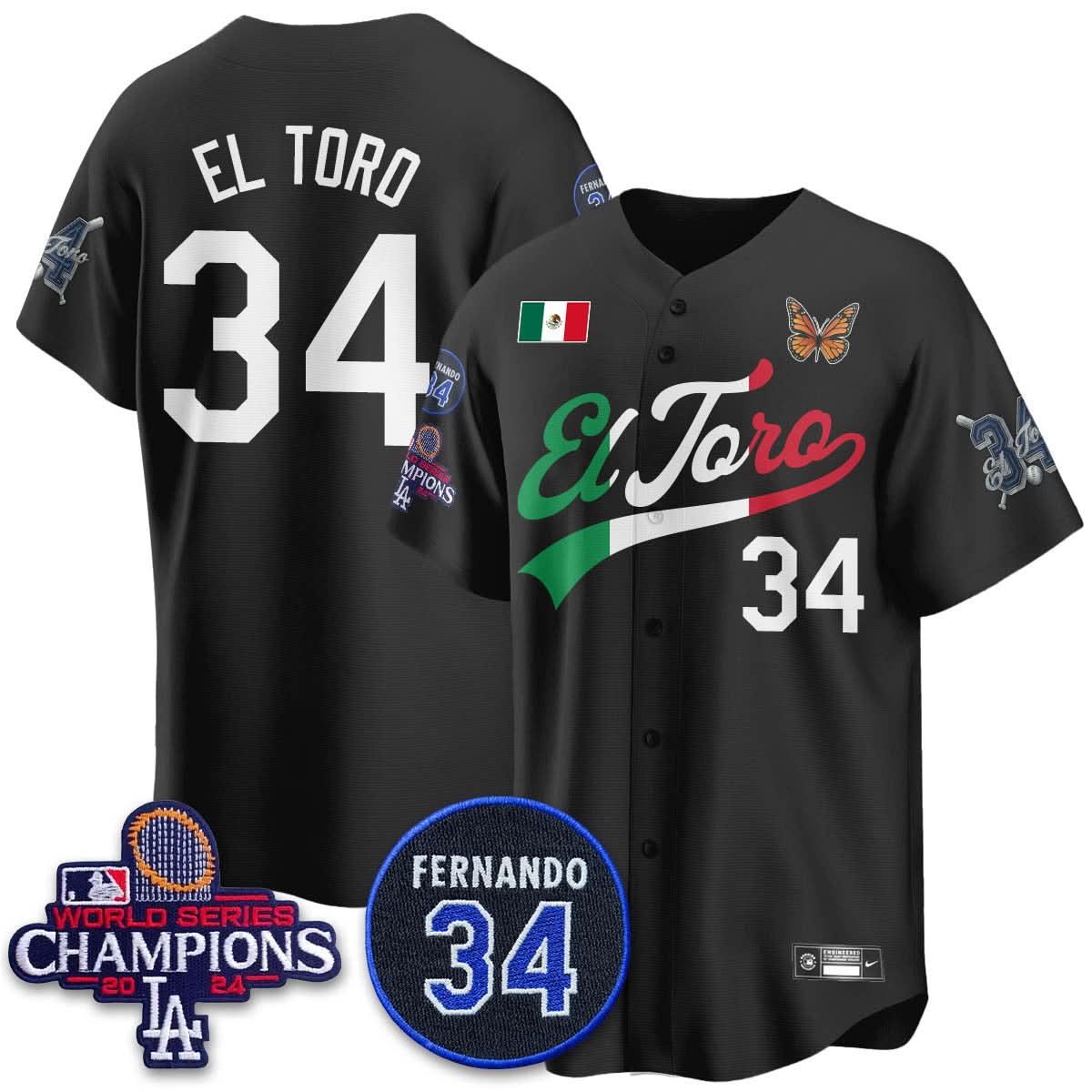 Los Angeles Dodgers Mexican "El Toro" Jersey - All Stitched