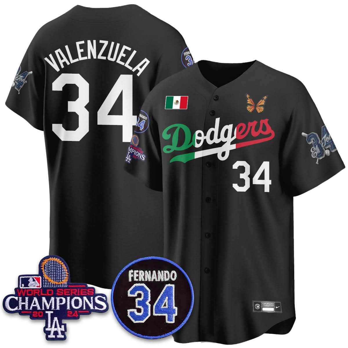 Los Angeles Dodgers Mexican "For 34" Jersey - All Stitched