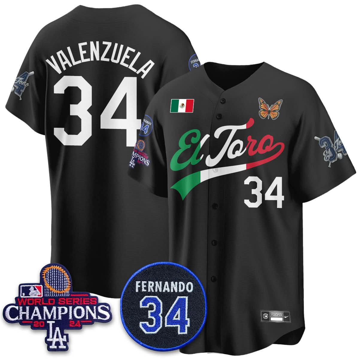 Los Angeles Dodgers Mexican "El Toro" Jersey - All Stitched