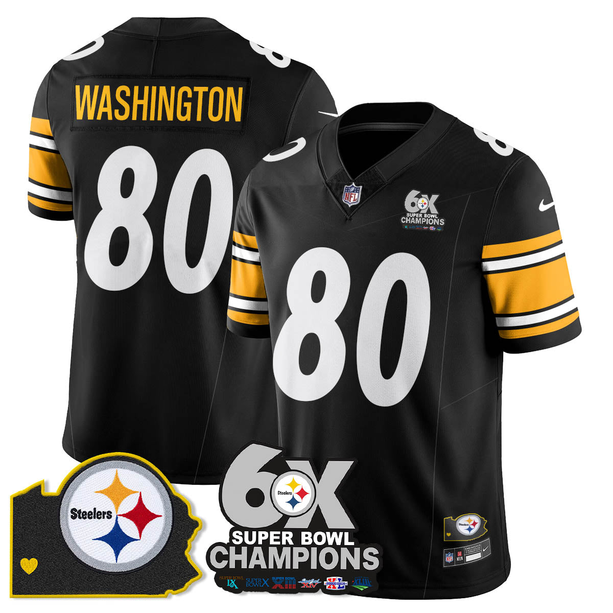 PIT 6-Time Champions Patch Vapor Limited Jersey - All Stitched