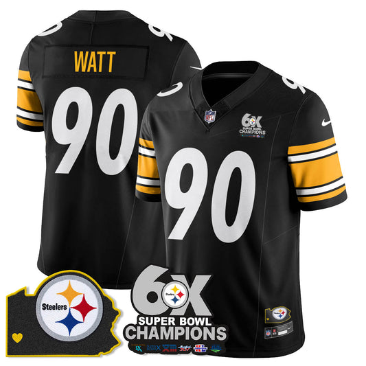 PIT 6-Time Champions Patch Vapor Limited Jersey - All Stitched