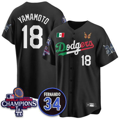 Los Angeles Dodgers Mexican "For 34" Jersey - All Stitched