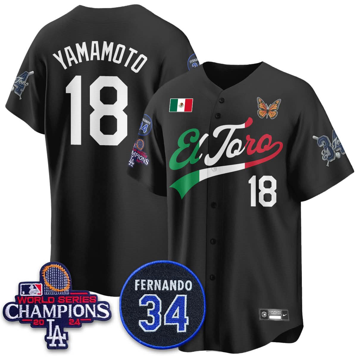 Los Angeles Dodgers Mexican "El Toro" Jersey - All Stitched