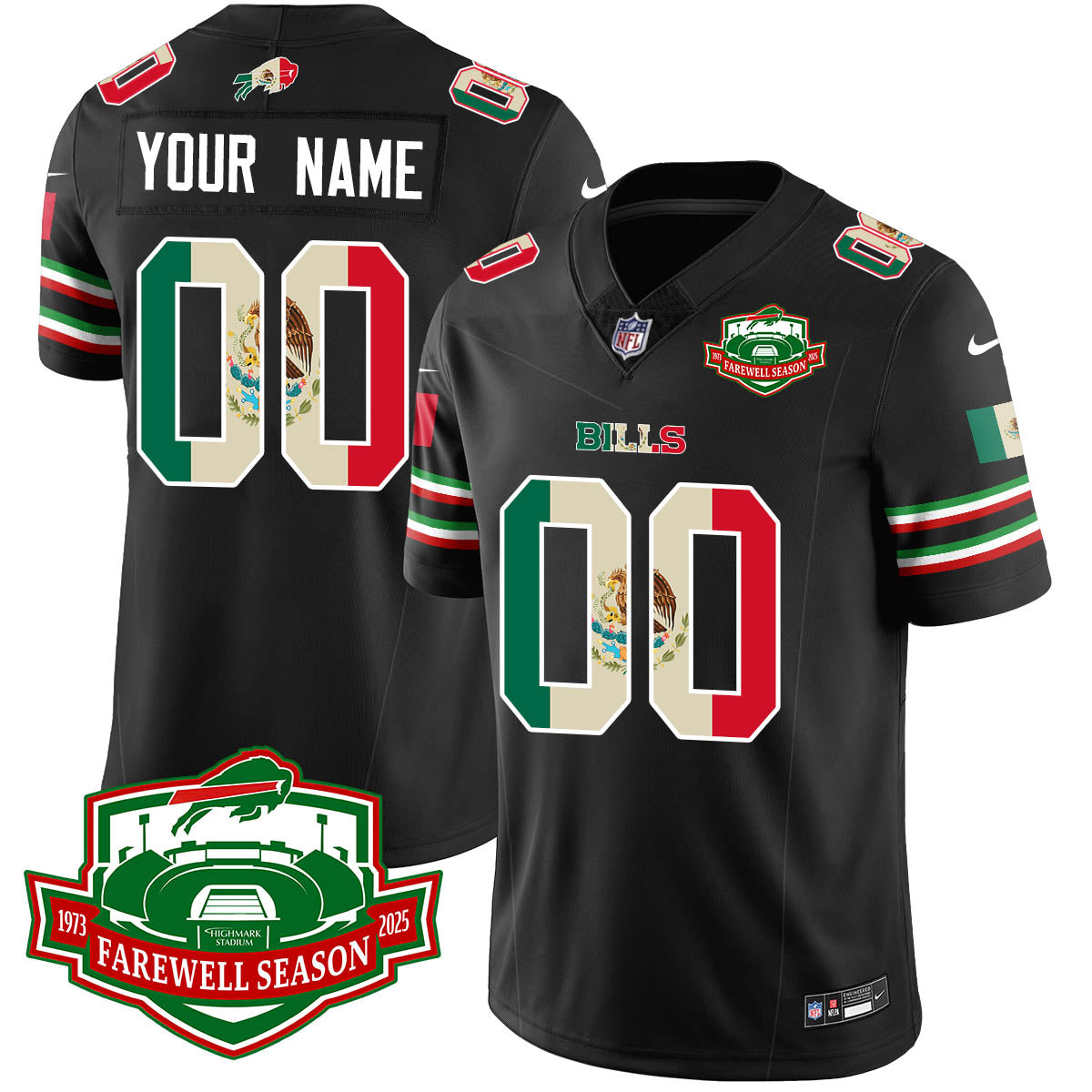 BUF Mexico Vapor Limited Jersey - All Stitched