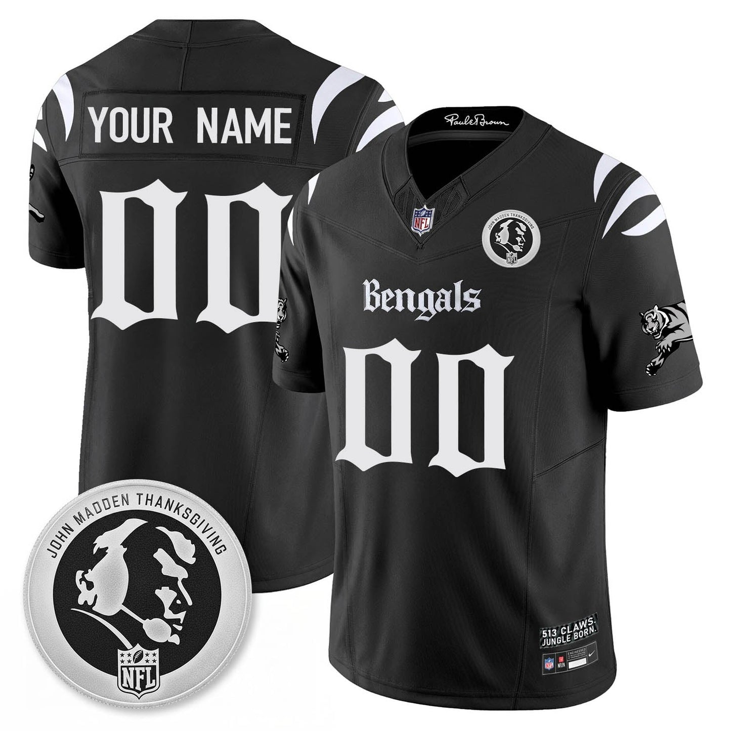 CIN Gothic Vapor Limited Jersey - John Madden Patch - All Stitched
