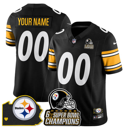 PIT 6-Time Champions Patch Vapor Limited Jersey - All Stitched