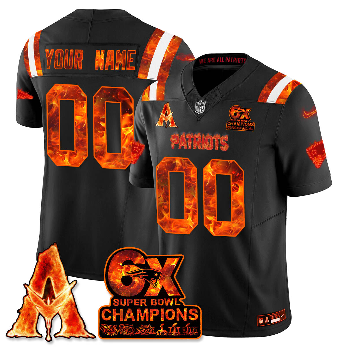 Custom NE x Avatar 3 Fire and Ash Jersey - Stitched