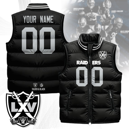 Personalized Las Vegas Raiders Unisex Puffer Vest
